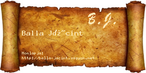 Balla Jácint névjegykártya