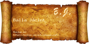 Balla Jácint névjegykártya